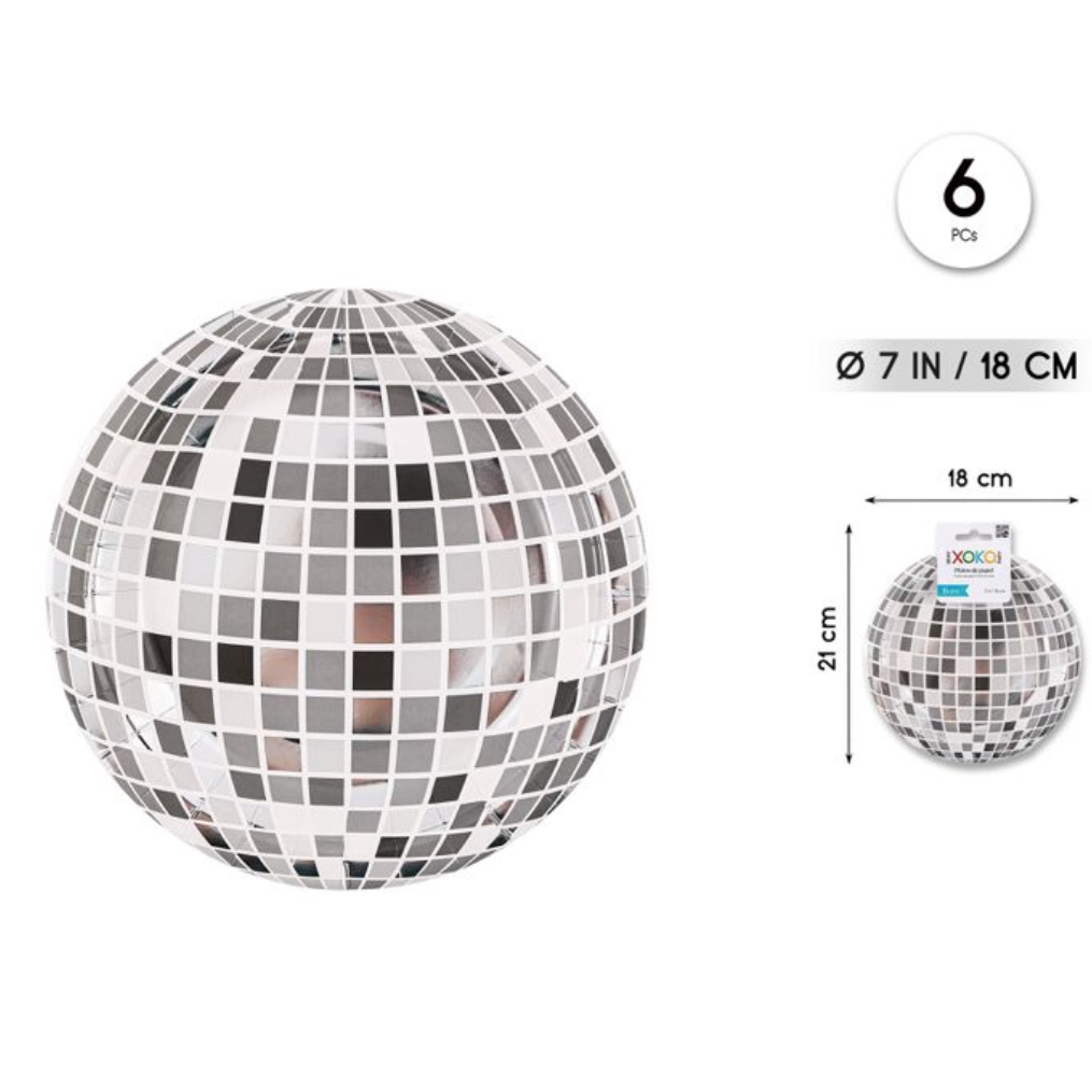 Plato Cartón Disco Cumpleaños 18 cm / 23 cm  6 uds