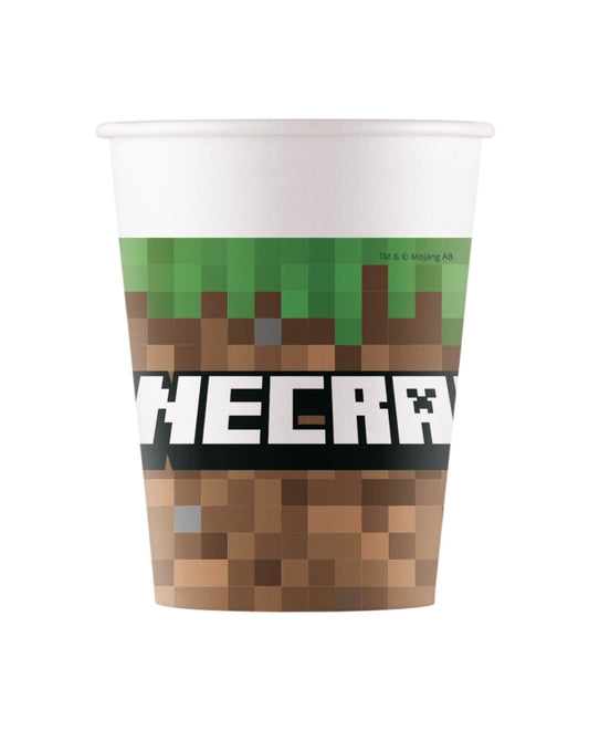Vasos de Papel 200ml Minecraft FSC 8uds