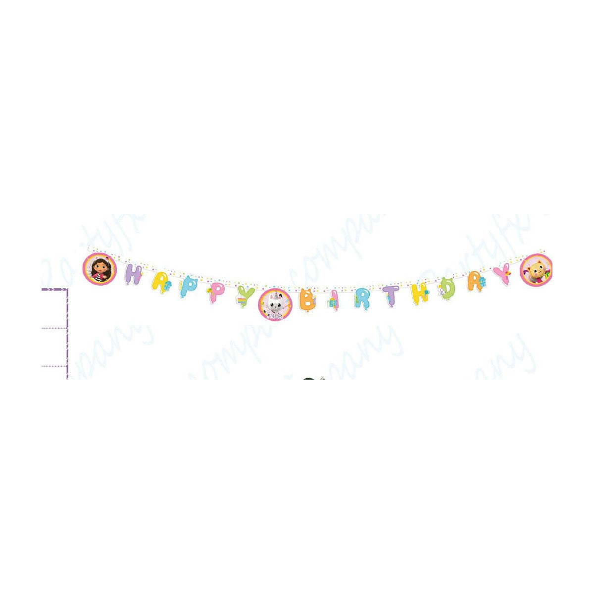 Guirnalda de papel Gabby's Dollhouse Happy Birthday 2 m