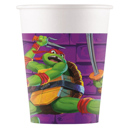 Vasos de Papel Tortugas Ninja Mutantes 200ml Pack 8 uds