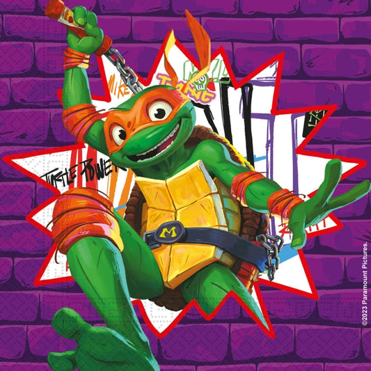Servilletas Tortugas Ninja 33x33cm 20uds