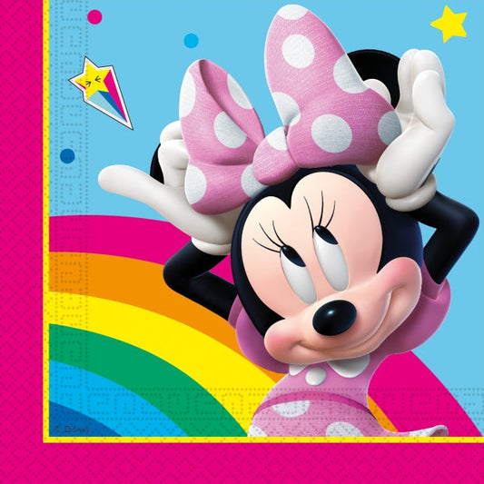 Servilletas Minnie Arcoiris  33x33cm 20uds
