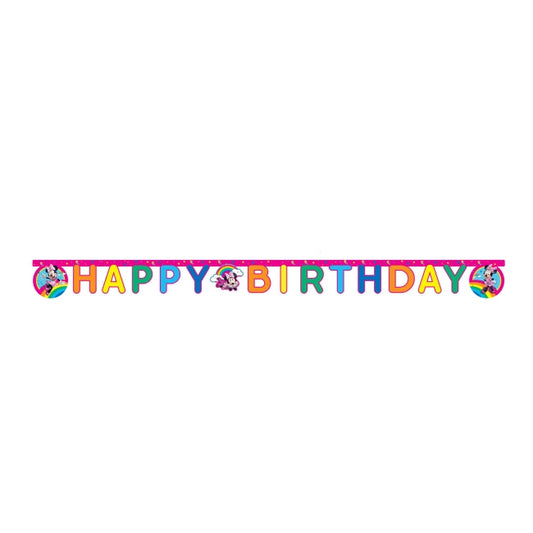 Guirnalda Happy Birthday Minnie Arcoíris Papel 2 m