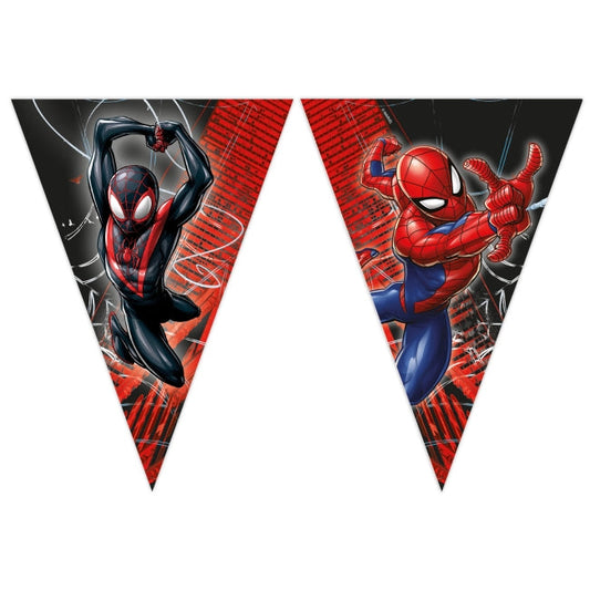 Banderin Papel Spiderman Telarana FSC 2.3m
