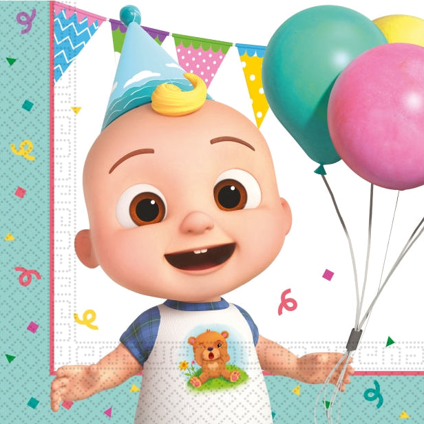Servilletas Cocomelon Cumple 33x33cm 20uds