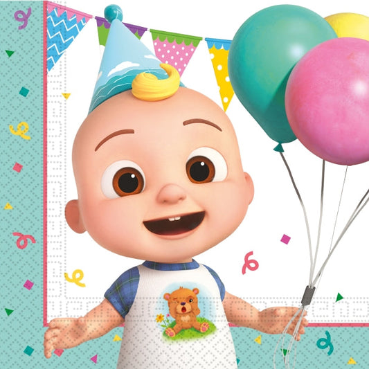 Servilletas Cocomelon Cumple 33x33cm 20uds