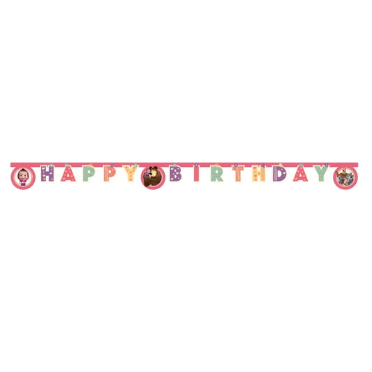 Guirnalda Feliz Cumpleaños Masha y el Oso 2.3m