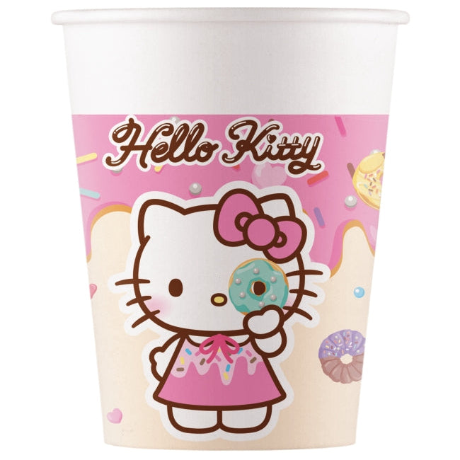 Vasos de Papel Hello Kitty y Kuromi 200ml Pack 8 uds