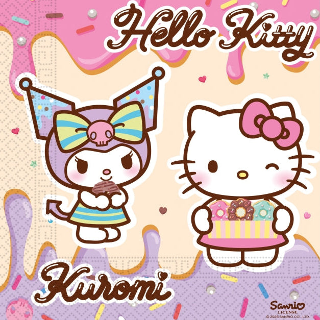 Servilletas Hello Kitty Y Kuromi 33x33cm 20uds