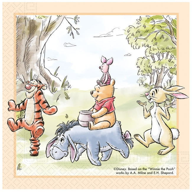 Servilletas Winnie The Pooh Naturaleza FSC 33 x 33 cm 20 uds