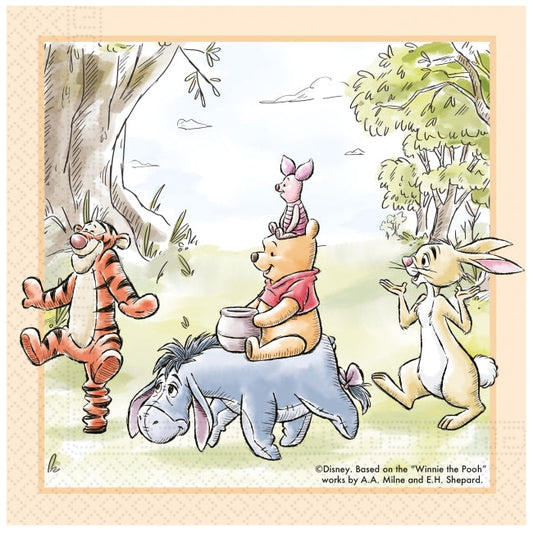 Servilletas Winnie The Pooh Naturaleza FSC 33 x 33 cm 20 uds
