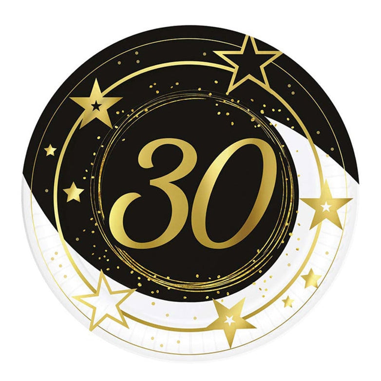 Platos Cumpleaños 18/20/30/40/50/60 Años 23cm 6uds