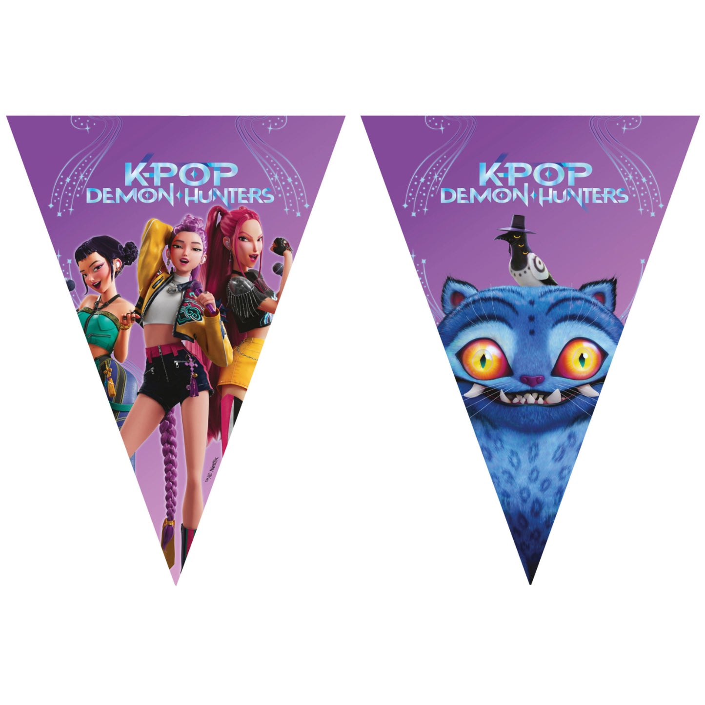 Banderines Triangulares Papel K-Pop Demon Hunters