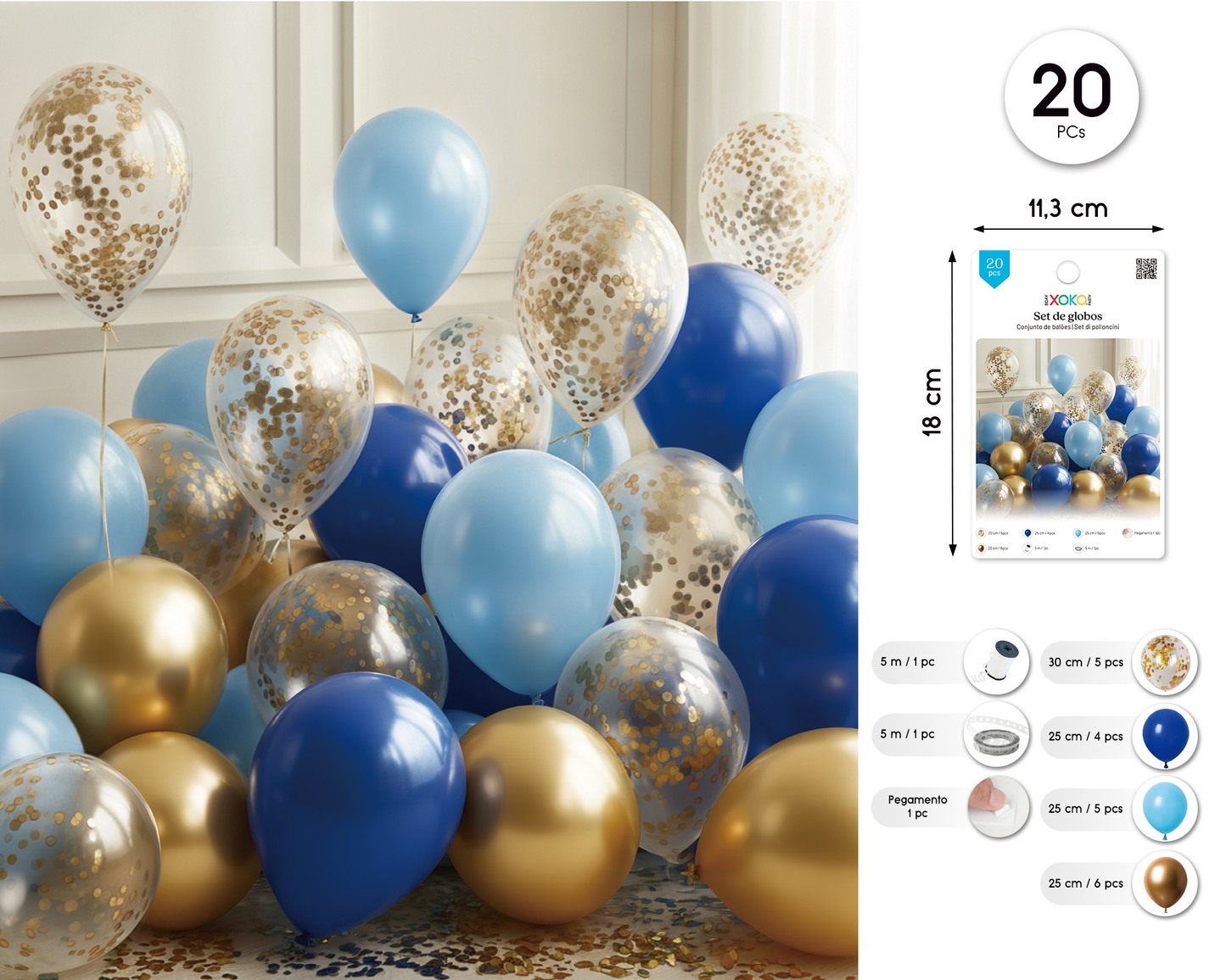 SET Globos Multicolor 20 uds