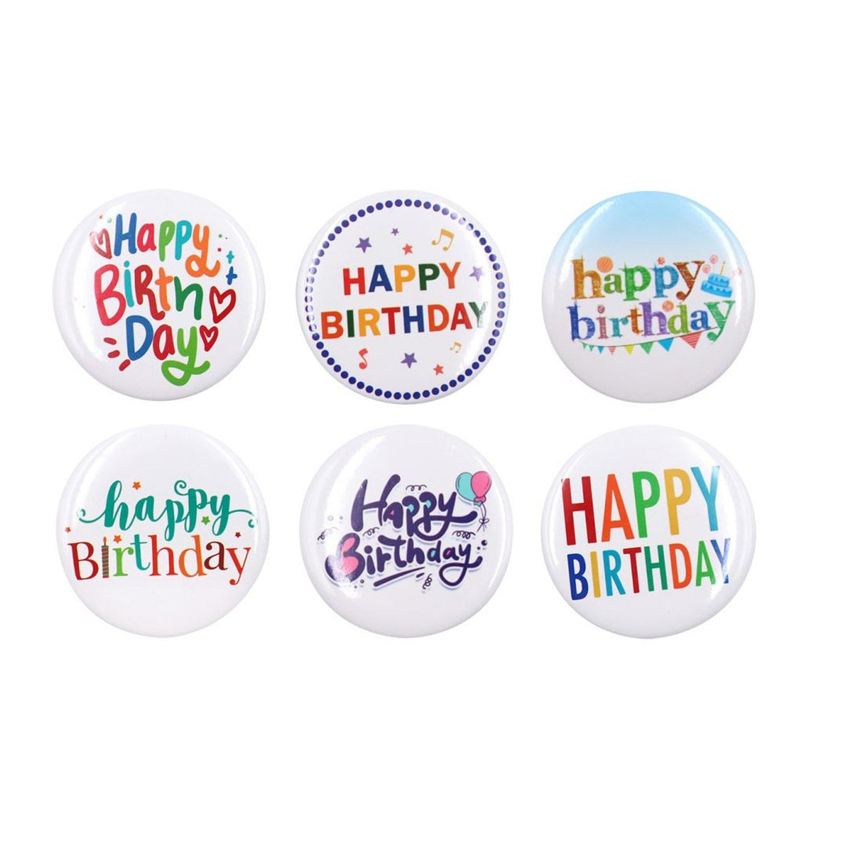 Pines Happy Birthday Letras de Colores 4,5 cm 6 uds