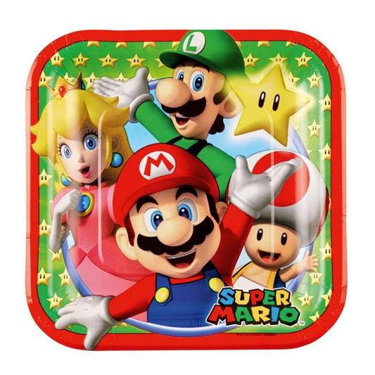 Platos 18cm Super Mario Cuadrado 8uds
