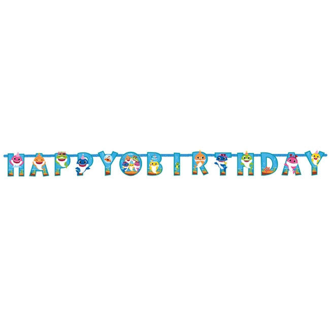 Guirnalda Letras Happy Birthday Baby Shark 1.8 m