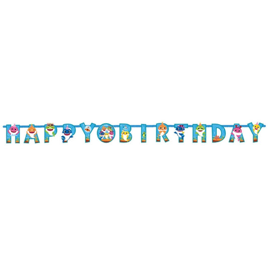 Guirnalda Letras Happy Birthday Baby Shark 1.8 m