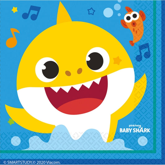 Servilletas Baby Shark 33x33cm 16uds