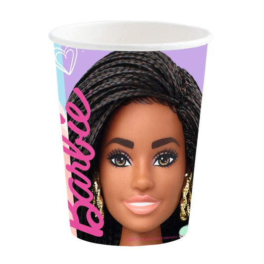 Vasos de Papel Barbie Dulce 250ml Pack 8 uds