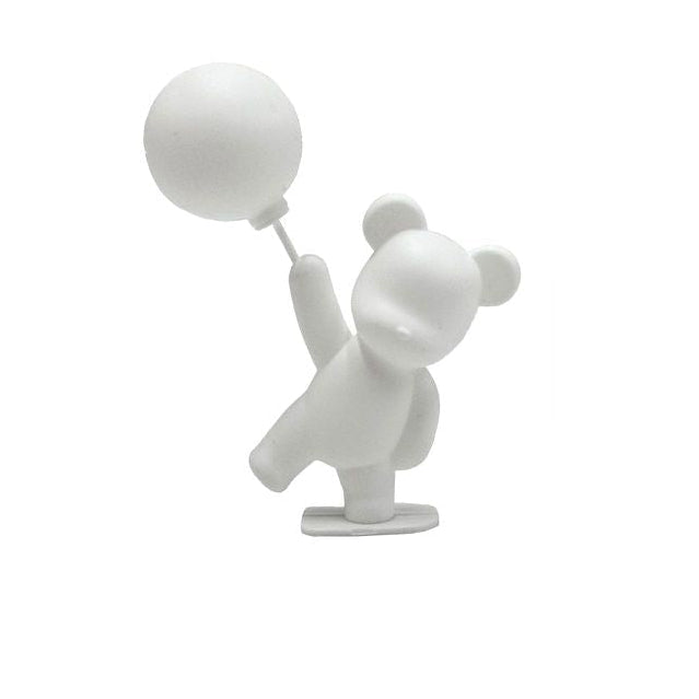 Topper Osito con Globo 7x10cm | Rosa, Plata y Blanco