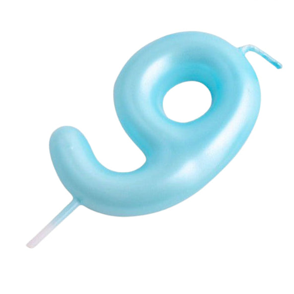 Vela Número Cumpleaños Metálica Azul 6cm