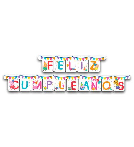 Guirnalda Feliz Cumple Peppa Pig 3,15m