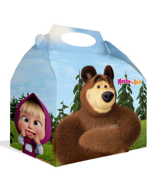 Cajita Cartón Masha y el Oso 16x16x10cm