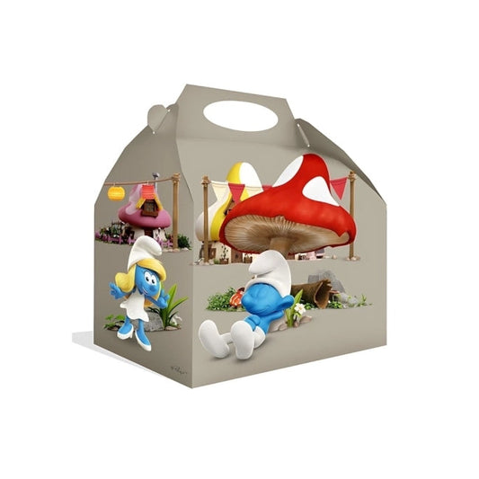 Cajita Cartón Pitufos 16x16x10cm