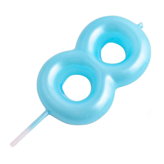 Vela Número Cumpleaños Metálica Azul 6cm