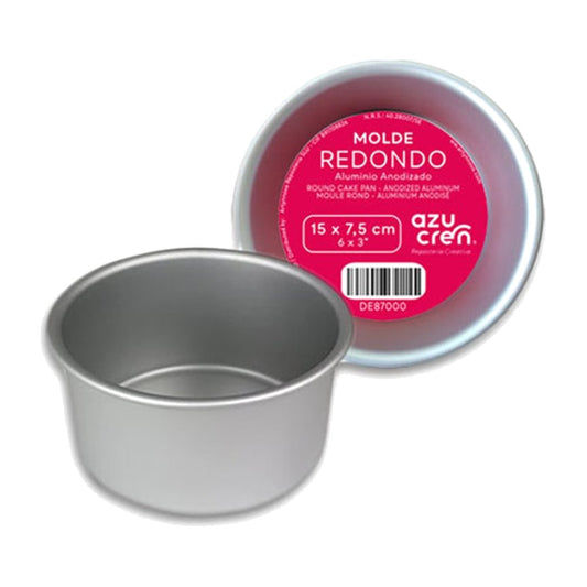 Molde Redondo de Aluminio Anodizado 7,5 cm de Altura - 15 x 7,5 cm