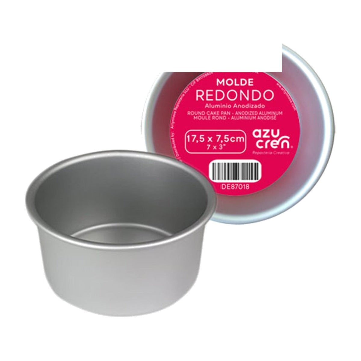Molde Redondo de Aluminio Anodizado 7,5 cm de Altura - 17,5 x 7,5 cm