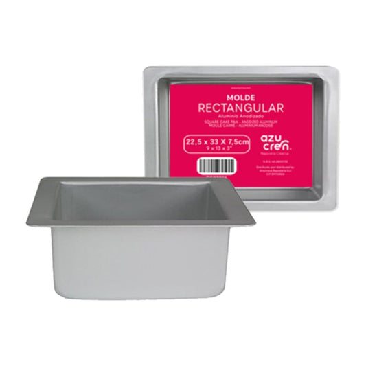 Molde Rectangular de Aluminio Anodizado - 22,5 x 33 x 7,5 cm