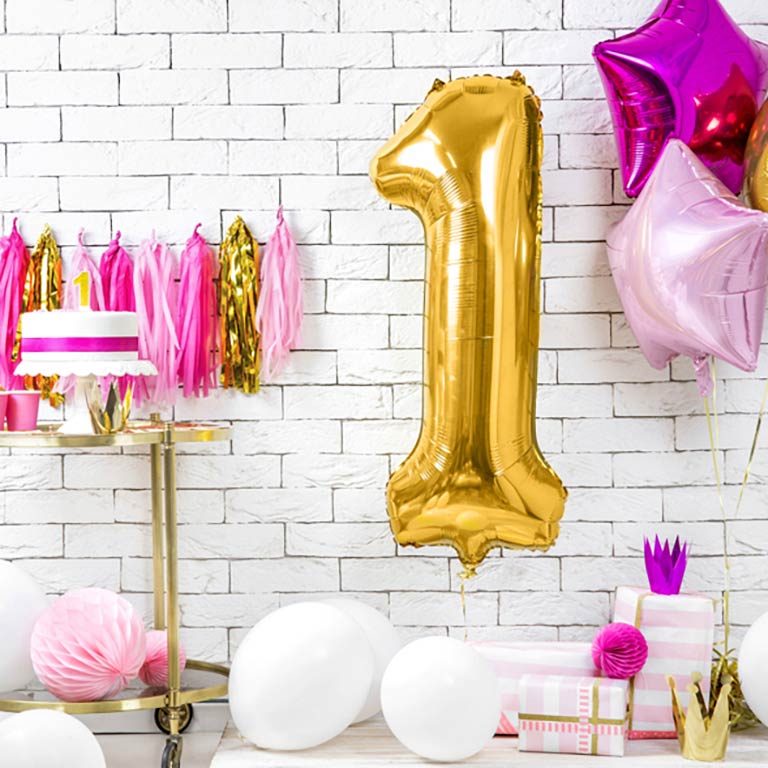 Globo Foil Número Gigante Aluminio 100cm (40")  Oro