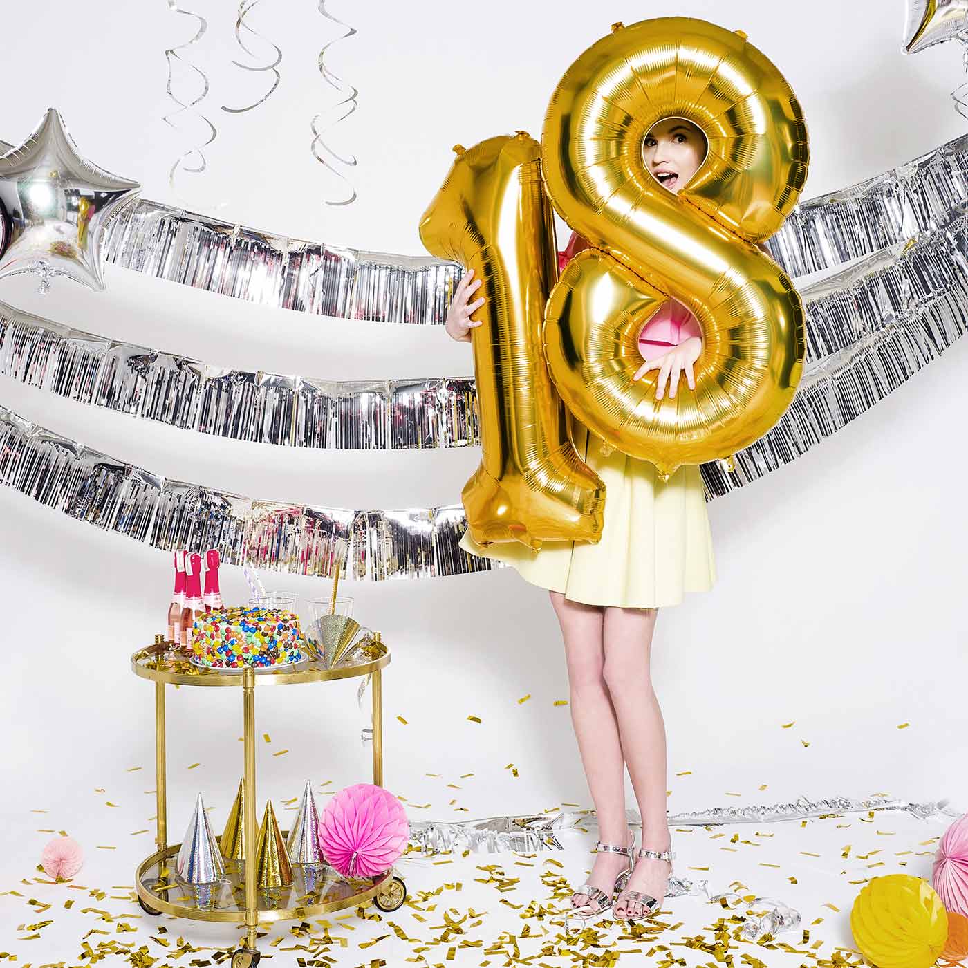 Globo Foil Número Gigante Aluminio 100cm (40")  Oro