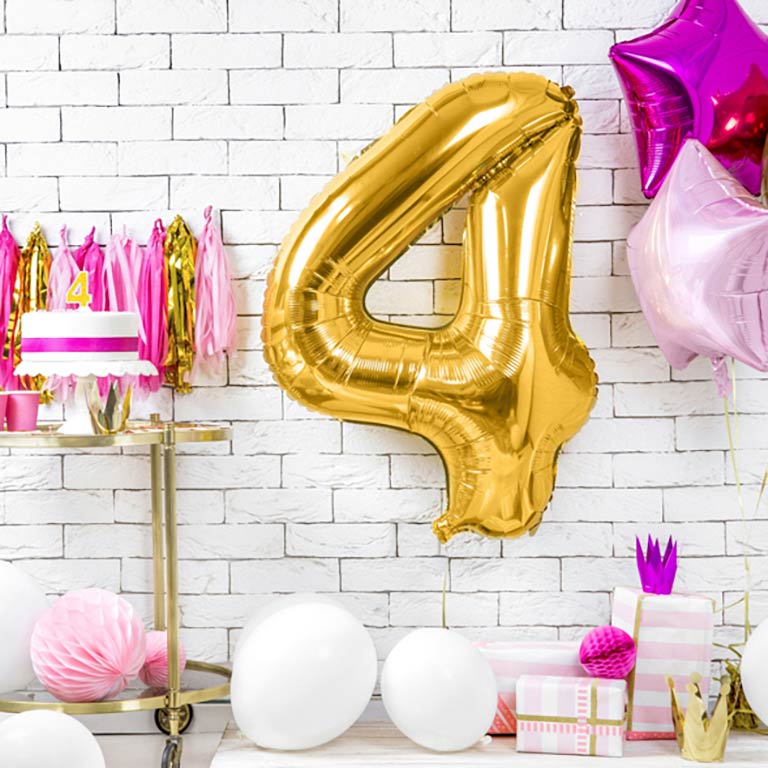 Globo Foil Número Gigante Aluminio 100cm (40")  Oro