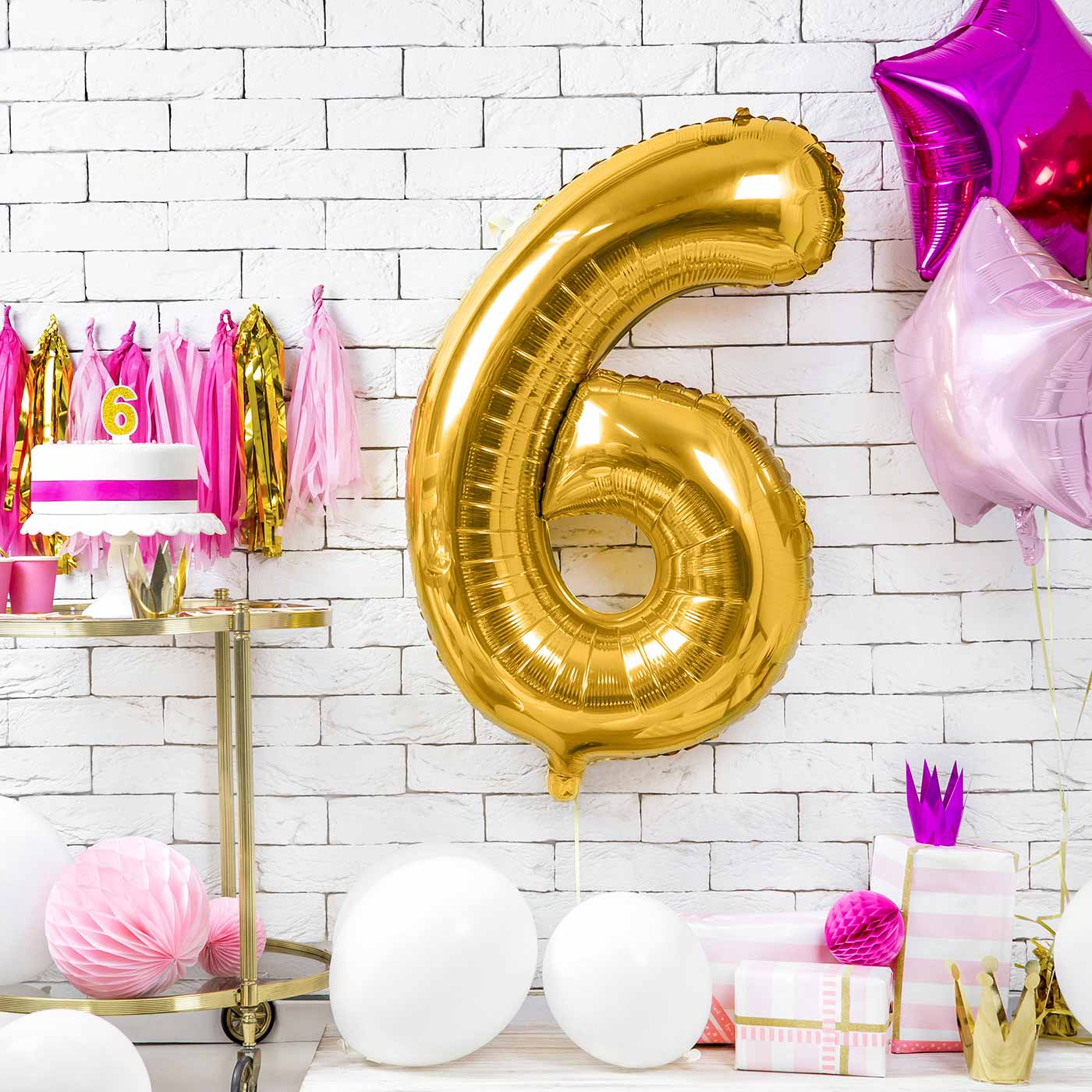 Globo Foil Número Gigante Aluminio 100cm (40")  Oro