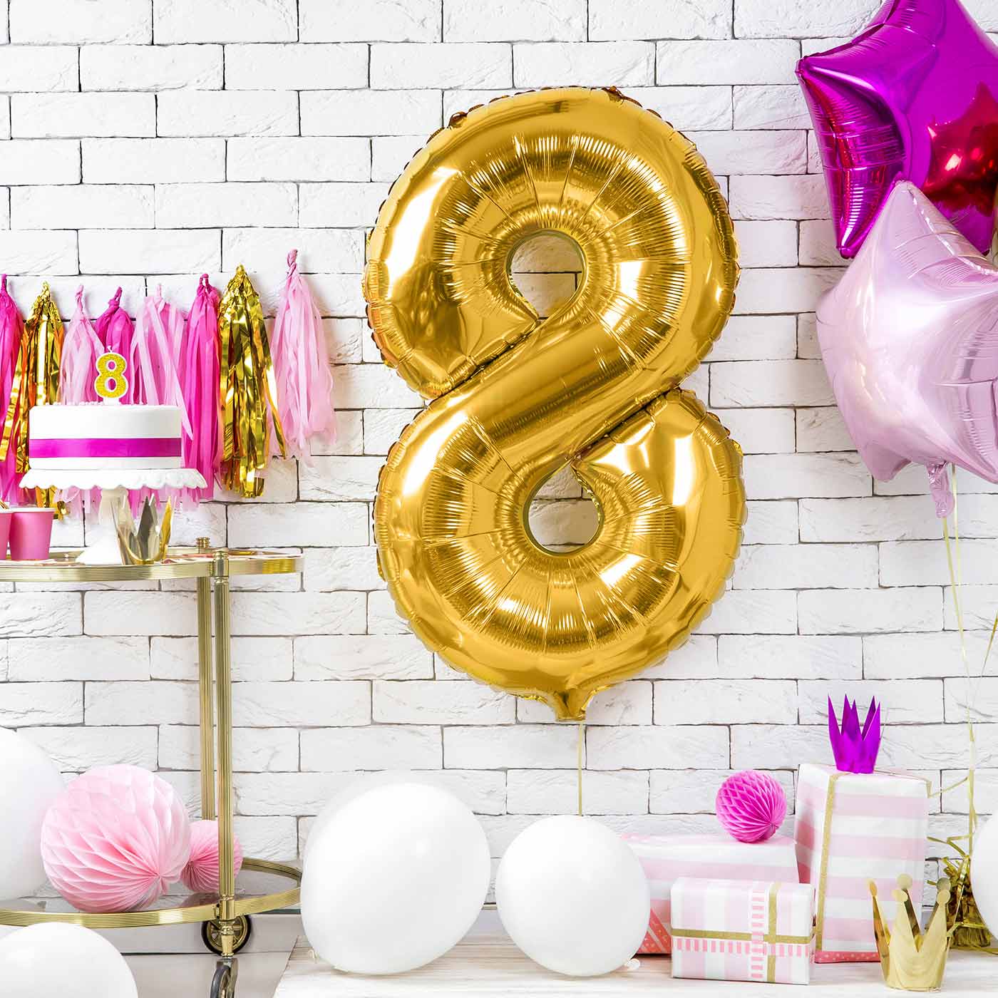 Globo Foil Número Gigante Aluminio 100cm (40")  Oro