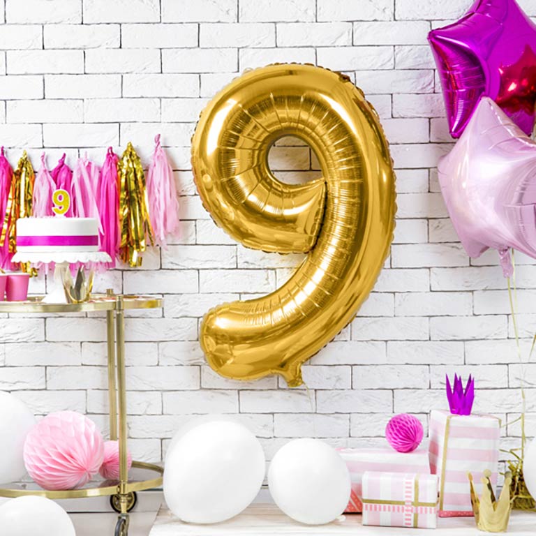 Globo Foil Número Gigante Aluminio 100cm (40")  Oro