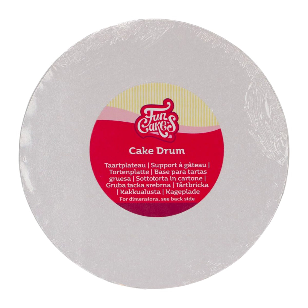 Cake Drum Redondo Blanco FunCakes 12 mm 25 cm