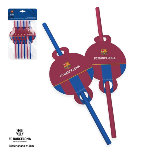 Pajitas FC Barcelona Escudo Grana – Pack de 6 uds