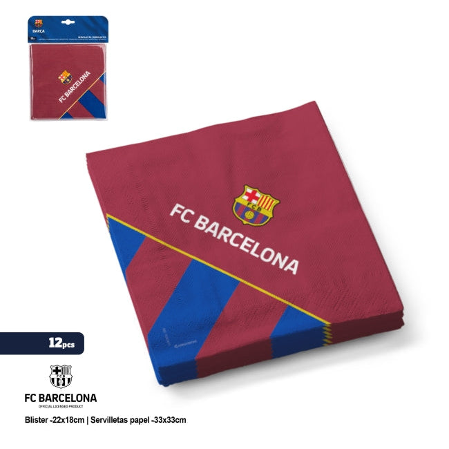 Servilletas FC Barcelona Escudo Grana – Pack de 12 uds