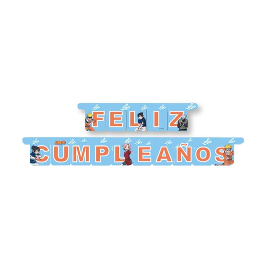 Guirnalda Feliz Cumpleaños Naruto 3m