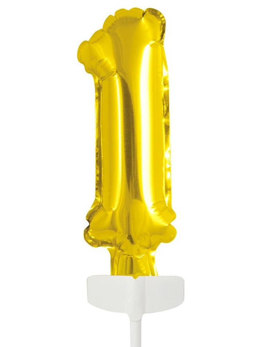 Globo Foil Número Dorado Topper para Tarta 13 cm 0 al 9
