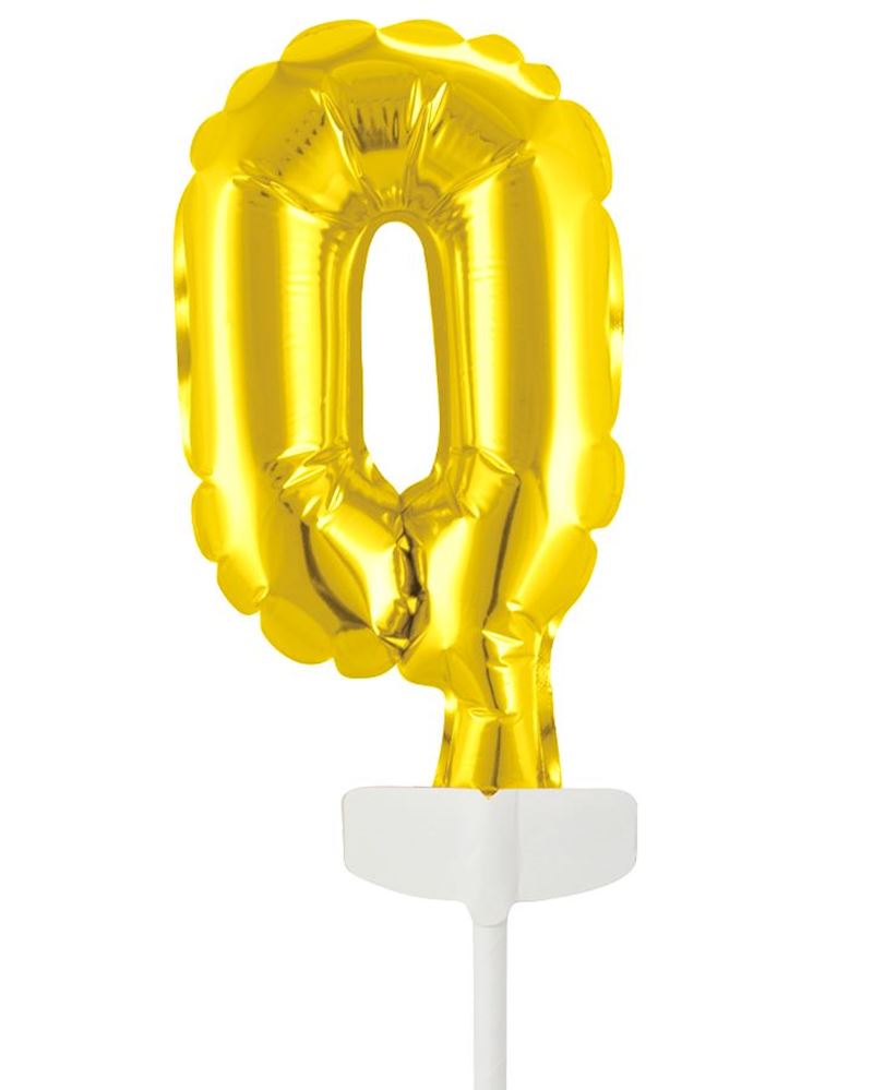 Globo Foil Número Dorado Topper para Tarta 13 cm 0 al 9