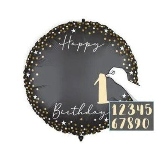 Globo Foil Happy Birthday Personalizable con Pegatinas de Número 46cm