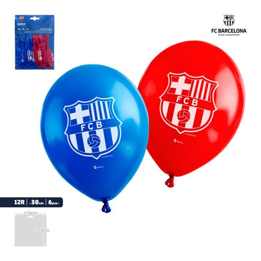 Globos de Fútbol Club Barcelona, 6 uds, 30 cm