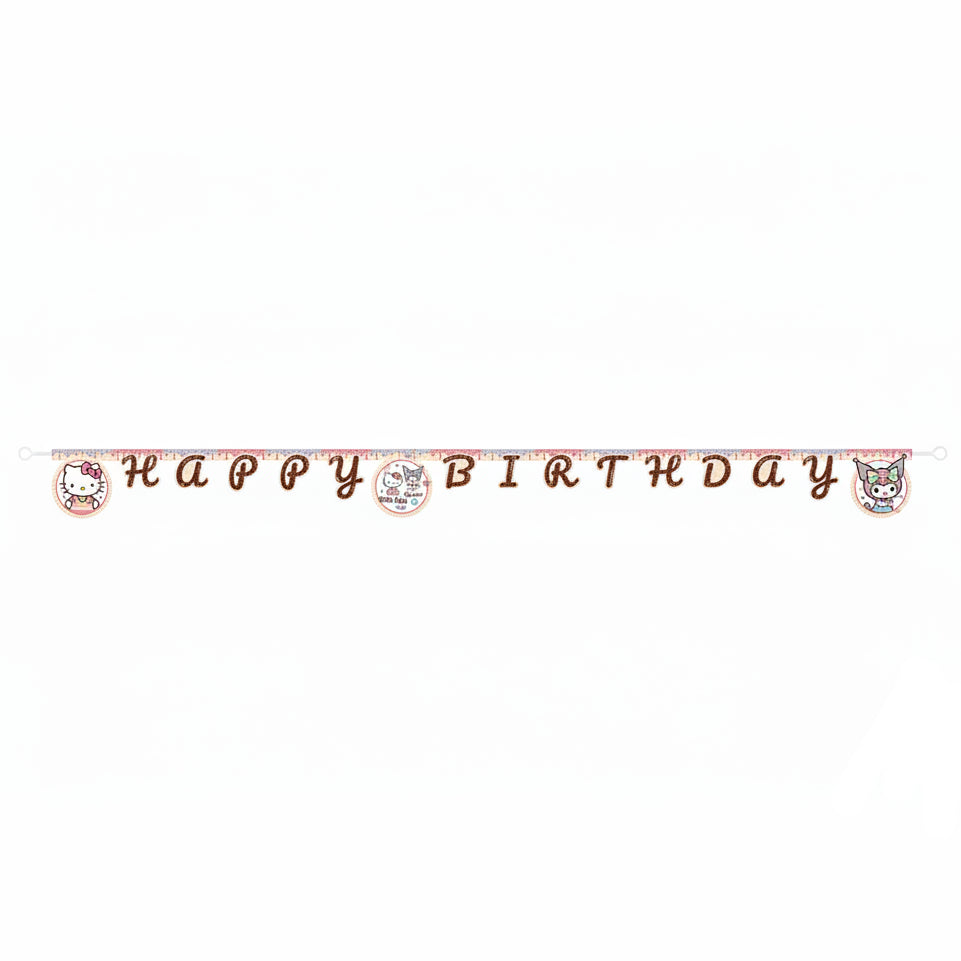 Guirnalda Happy Birthday Hello Kitty Kuromi 2 m