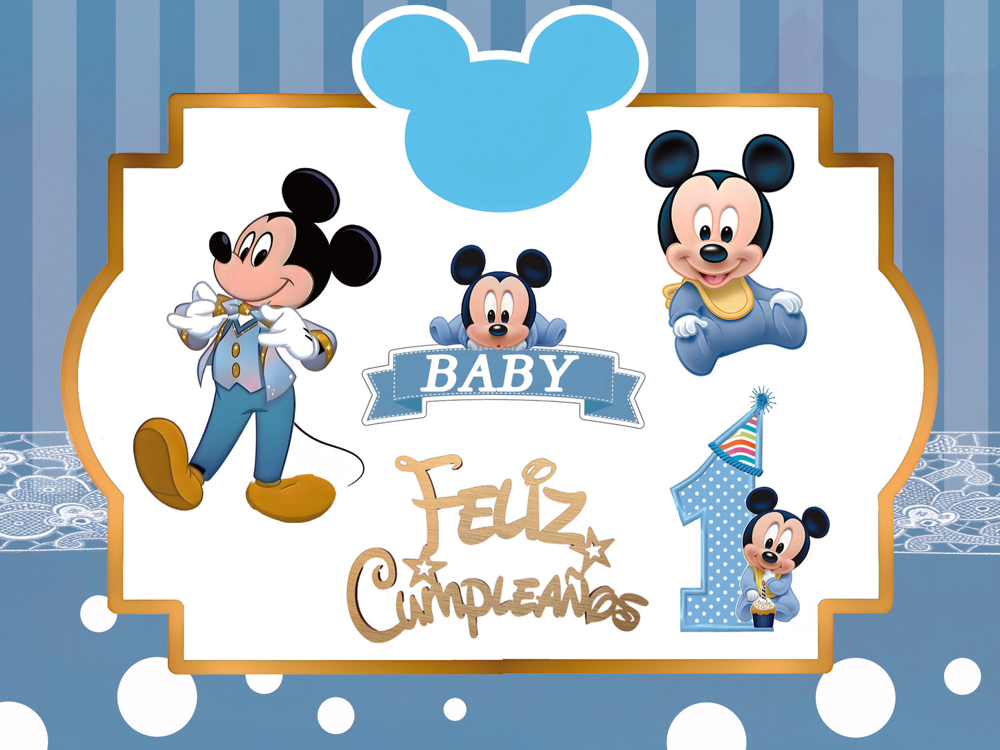 Marco Cuadrado Photocall | Cumpleaños Mickey & Minnie