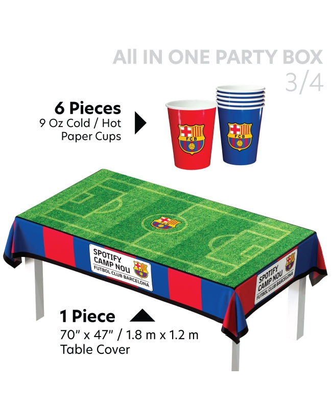 Vajilla Desechable FC Barcelona – Kit 44 Piezas para 6 Personas